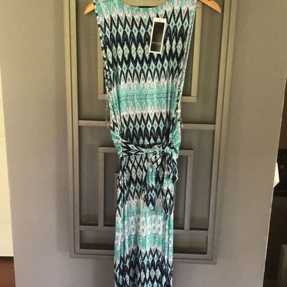 NWT DESiGN History Bohemian style ruched, maxi dress. Size L - Picture 3 of 4
